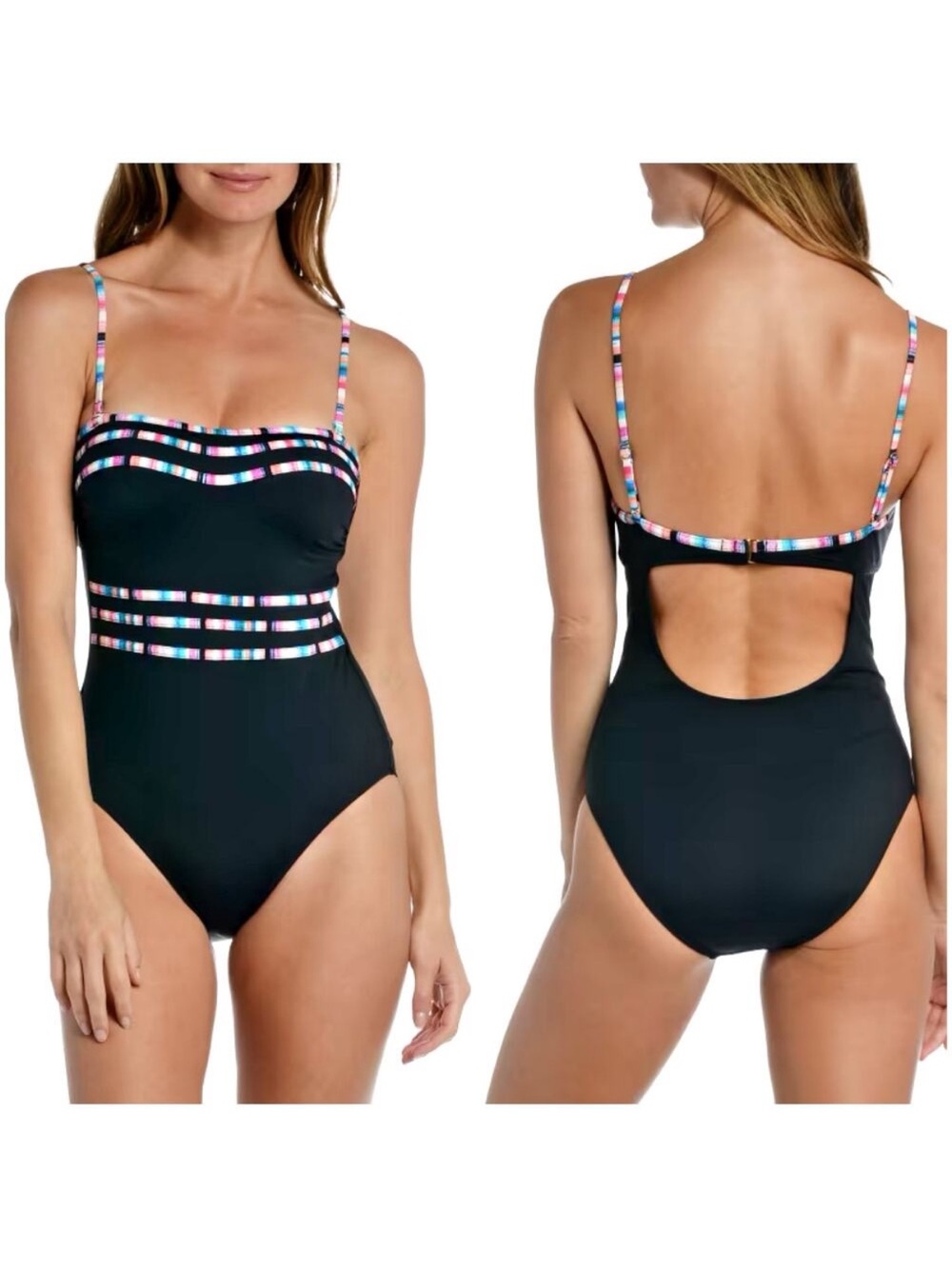 La Blanca Catalina bandeau one piece bathing suit size 4